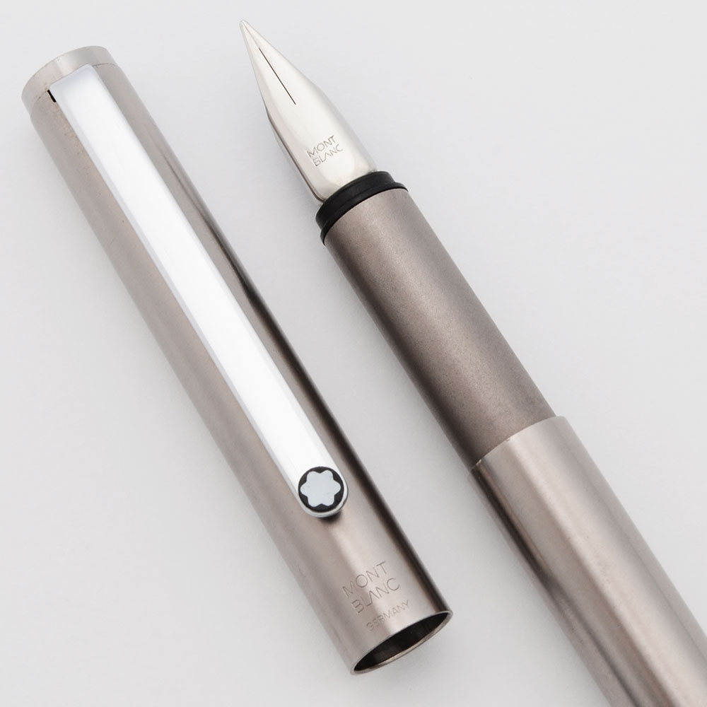 Montblanc Noblesse Slimline Fountain Pen (1980s) - Fogged Steel, C